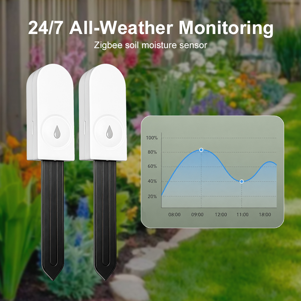 Plant Sensor - スマートZigbee植物モニター。Tuyaアプリと連携し、土壌の水分、温度、湿度、照度を測定。家庭用温室や庭での植物の管理に最適。