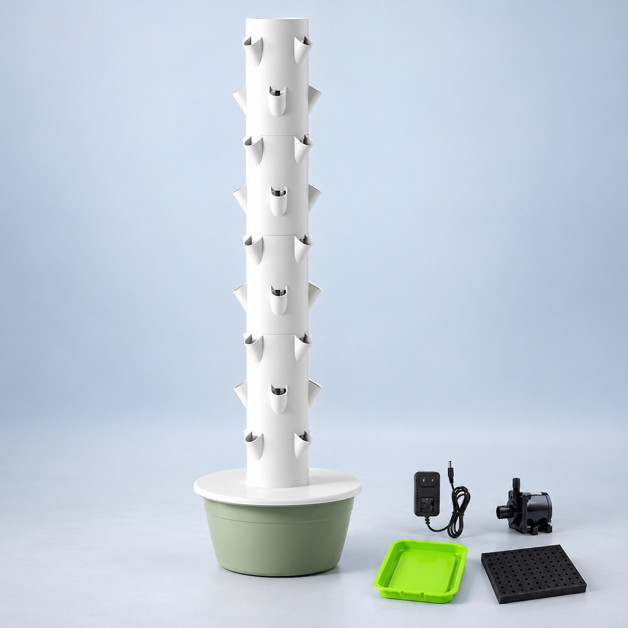9段36穴のスペースツリー型水耕栽培タワー。屋上バルコニーで - Hydroponic Tower のレビューと価格