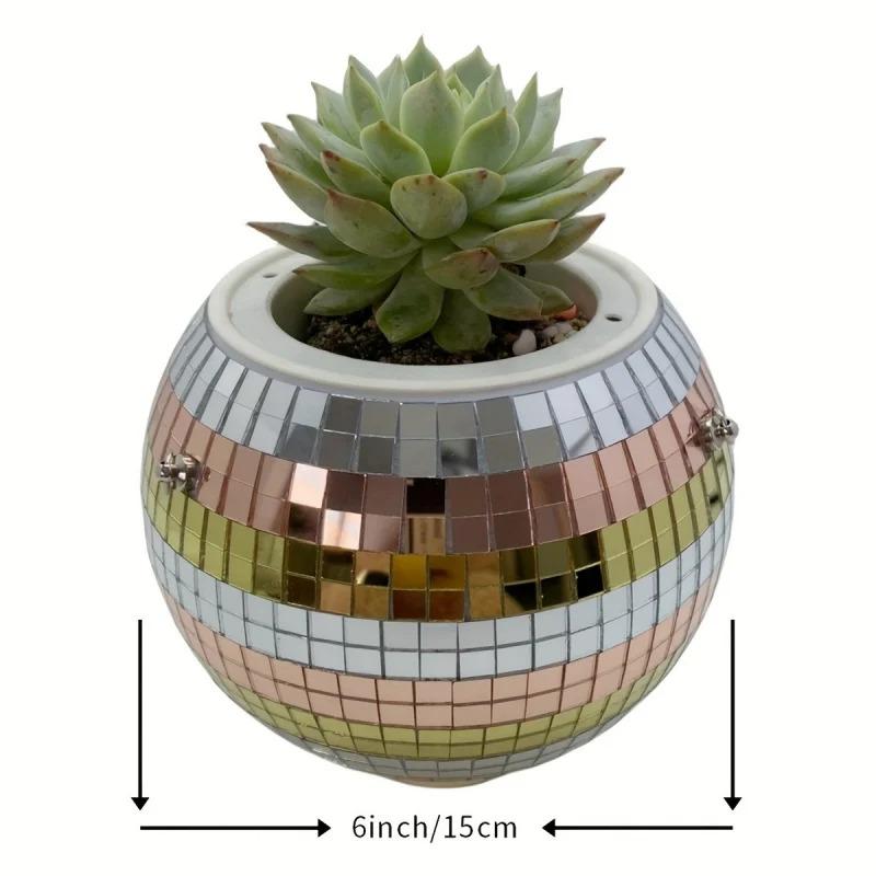 ユニークな手作りのボヘミアン風ハンギングディスコミラーボール - Self Watering Planter のレビューと価格