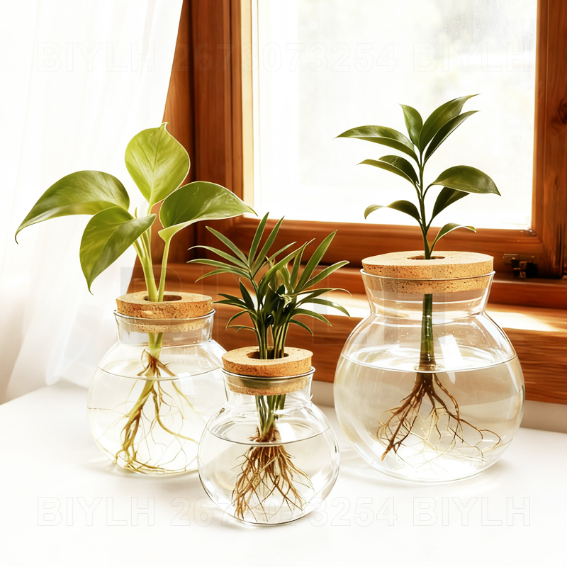水耕栽培植物ガラス花瓶コルク蓋付き家の装飾透明植木鉢ガーデン - Hydroponic Grow Pod のレビューと価格