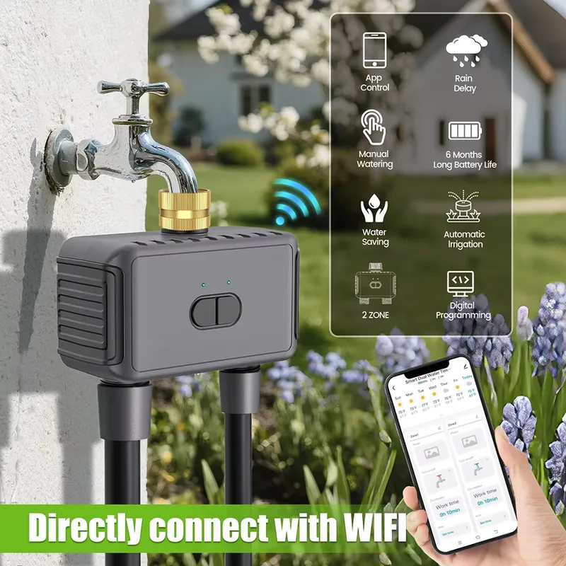 WAP01 WiFiアプリ制御 デュアルホース水タイマー ス - Smart Garden System のレビューと価格