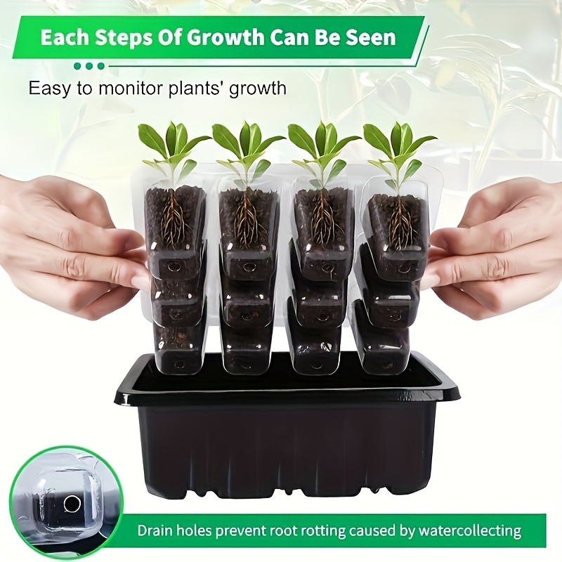 1/2/3パック 12/24/36セル種子発芽トレイ、8個の - Indoor Garden Kit のレビューと価格