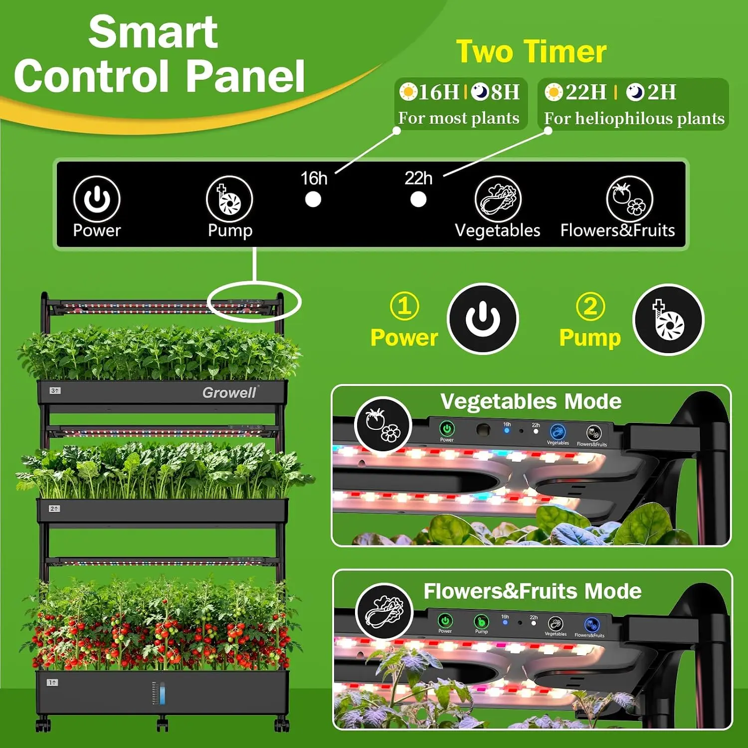 大型水耕栽培システムキット、90ポッドの垂直型室内ハーブガー - Indoor Garden Kit のレビューと価格