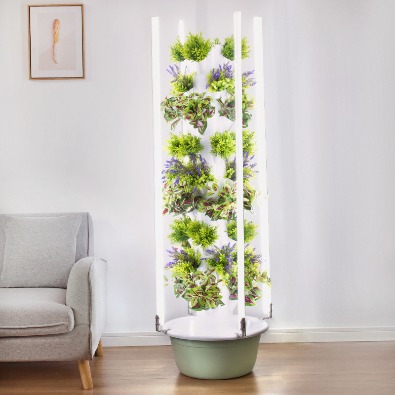 LED育成ライト付きスペースツリー垂直水耕タワーインテリジェ - Hydroponic Tower のレビューと価格