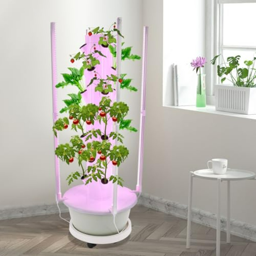 屋内/屋外の庭園農場や学校向けの水耕栽培タワー：LED育成ラ - Grow Light Led のレビューと価格